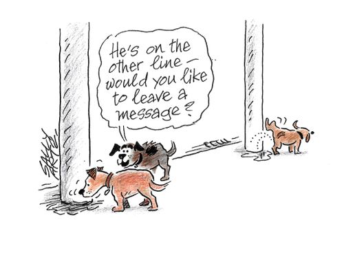 "He's on the other line - would you like to leave a message?"