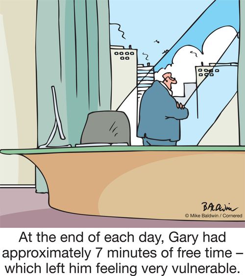 At the end of each day, Gary had approximately 7 minutes of free time – which left him feeling very vulnerable.