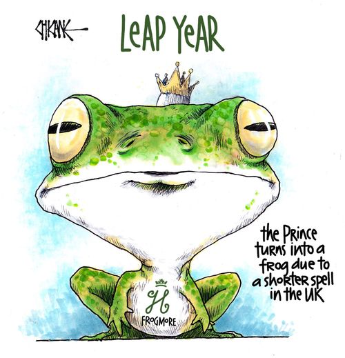 The Prince turns into a frog due to a shorter spell in the UK.