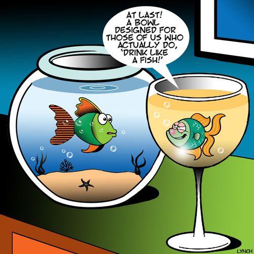 "At last! A bowl designed for those of us who actually do, 'drink like a fish!'"