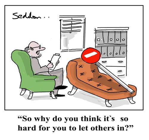 "So why do you think it's so hard to let others in?"