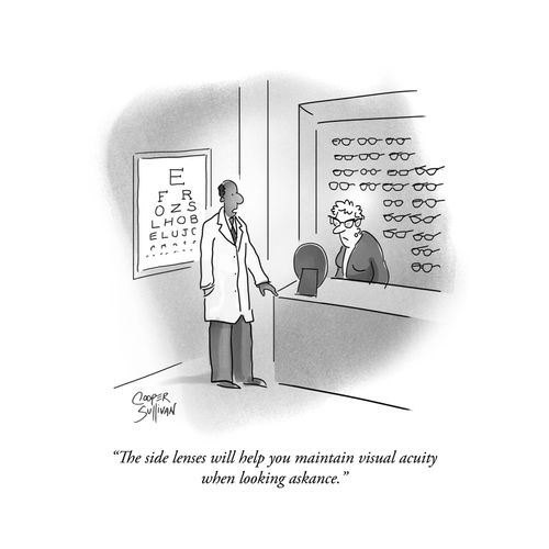 "The side lenses will help you maintain visual acuity when looking askance."