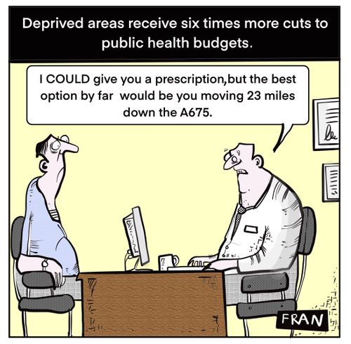 Deprived areas receive six times more cuts to public health budgets.