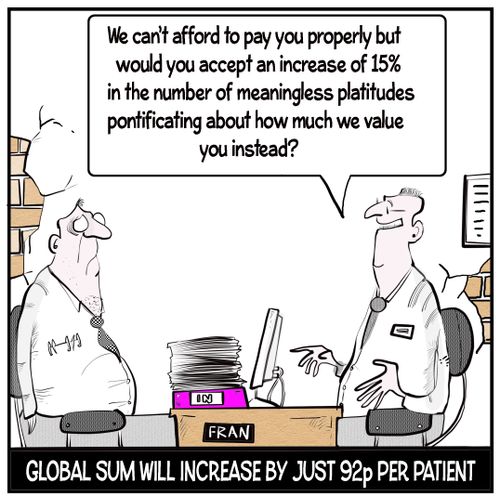 Global sum will increase by just 92p per patient 