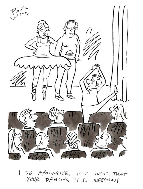 "I do apologise, it's just that your dancing is so infectious."