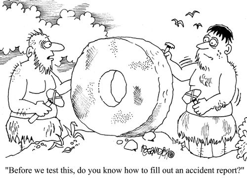 "Before we test this, do you know how to fill out an accident report?"
