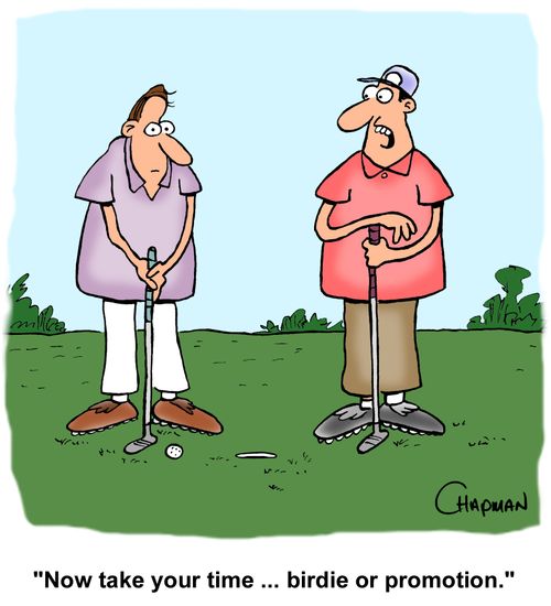 "Now take your time. . . birdie or promotion."
