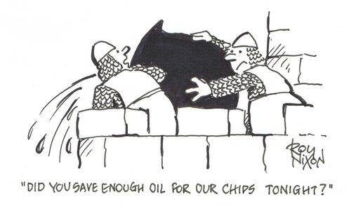 "Did you save enough oil for our chips tonight?"