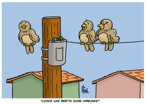 "Looks like Bert's gone wireless!"
