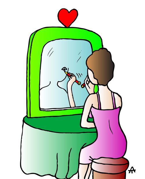 Woman applying makeup