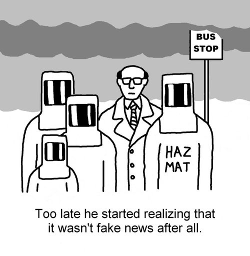 Too late he started realizing that it wasn't fake news after all.