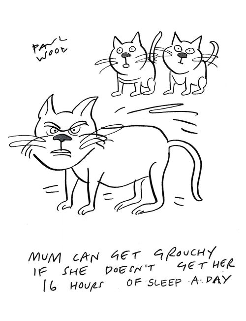 "Mum can get grouchy if she doesn't get her 16 hours of sleep a day."