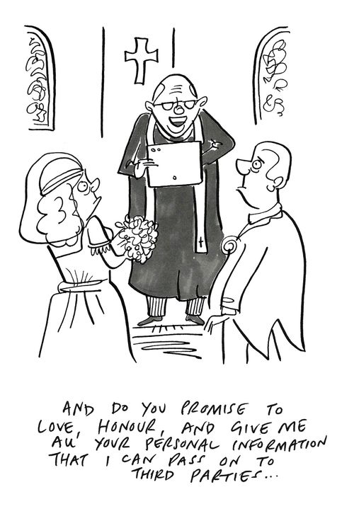 "And do you promise to love, honour, and give me all your personal information that I can pass on to third parties..."