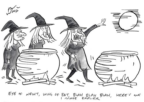 "Eye of newt, wing of bat, blah blah blah, here's one I made earlier."