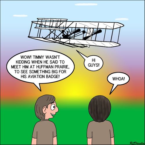 "Wow! Timmy wasn't kidding when he said to meet him at Hiffman Praire, to see something big for his aviation badge!"