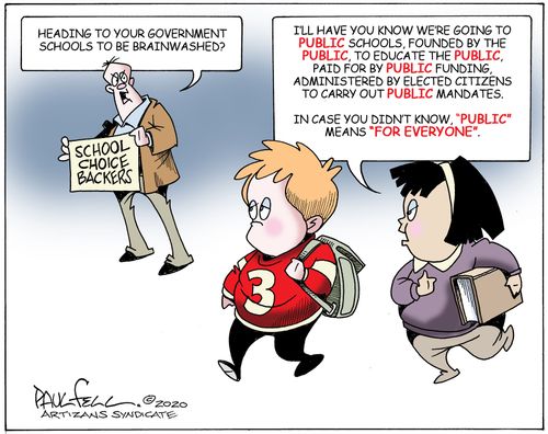 "Heading to your government schools to be brainwashed?"