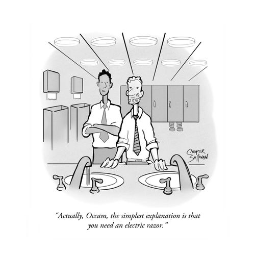 "Actually, Occam, the simplest explanation is that you need an electric razor."