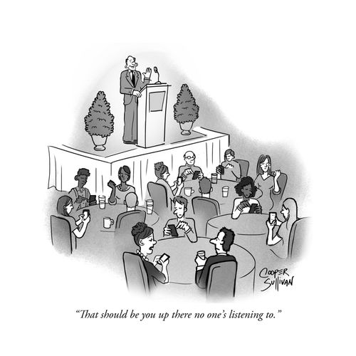 "That should be you up there no one's listening to."