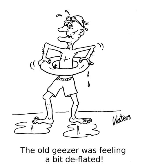The old geezer was feeling a bit de-flated!