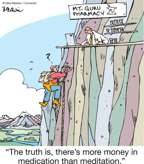 "The truth is, there's more money in medication than meditation."