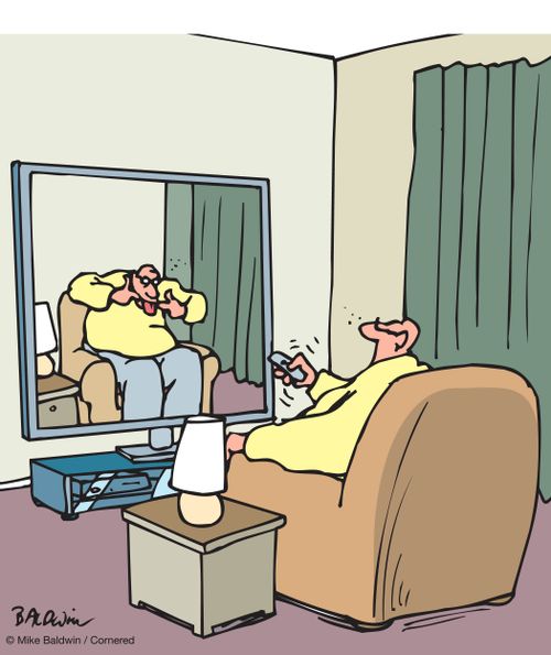 Watching yourself on television