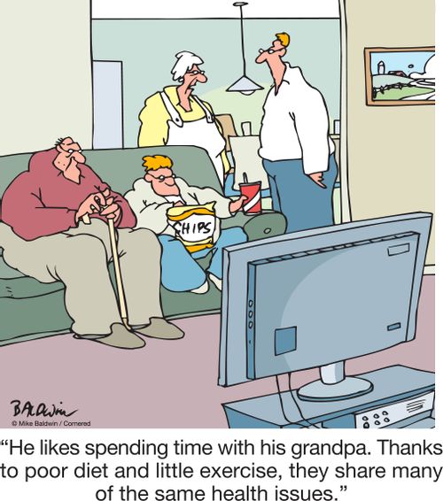 "He likes spending time with his grandpa. Thanks to poor diet and little exercise, they share many of the same health issues."