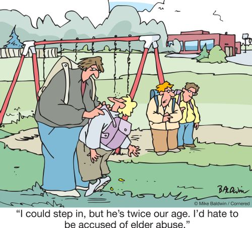 "I could step in, but he's twice our age. I'd hate to be accused of elder abuse."