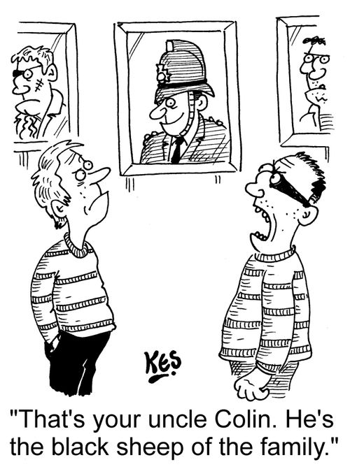 "That's your uncle Colin. He's the black sheep of the family."