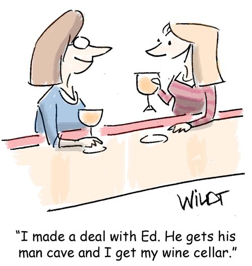 "I made a deal with Ed. He gets his man cave and I get my wine cellar."
