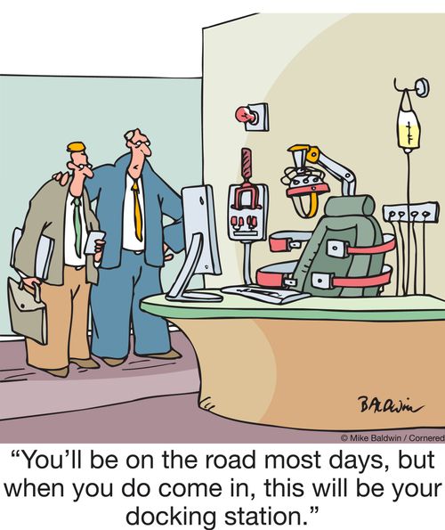 "You'll be on the road most days, but when you do come in, this will be your docking station."