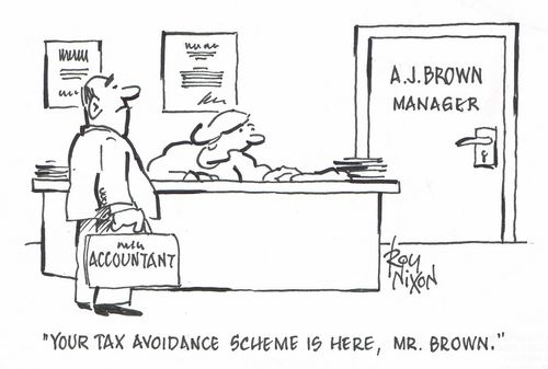 "Your tax avoidance scheme is here Mr. Brown."