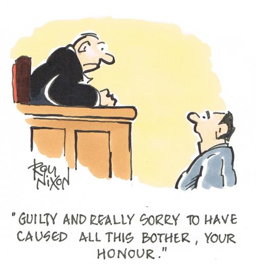 "Guilty and really sorry to have caused all this bother, Your Honour."