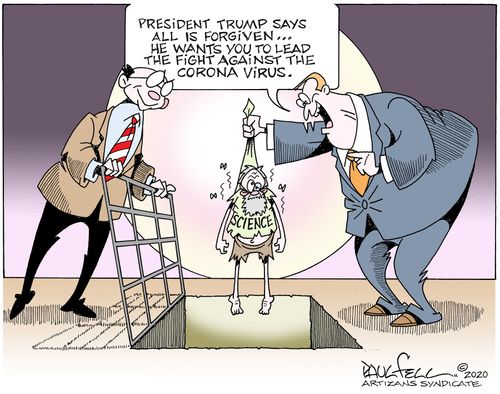 "President Trump says all is forgiven. . . he wants you to lead the fight against the coronavirus."