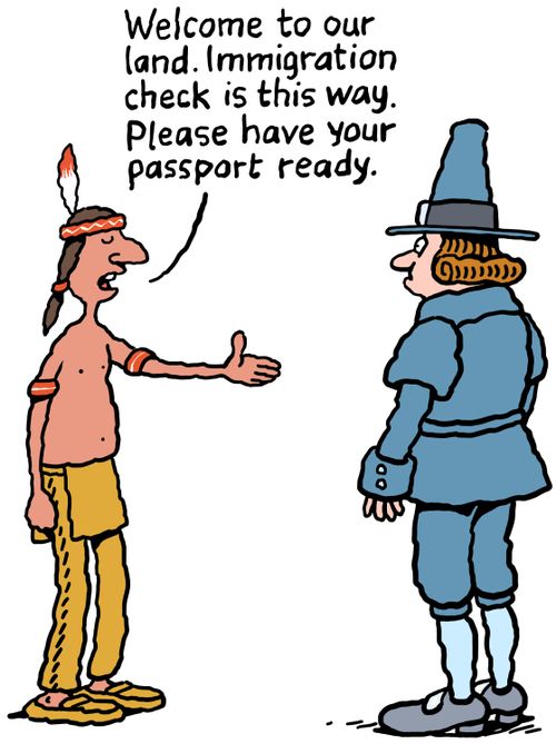 "Welcome to our land. Immigration check is this way. Please have your passport ready."