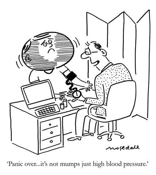 'Panic over...it's not mumps just high blood pressure.'