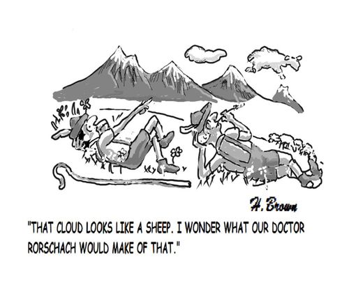 "That cloud looks like a sheep. I wonder what our Doctor Rorschach would make of that."