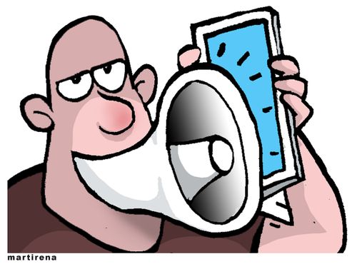 Shouting into a mobile phone