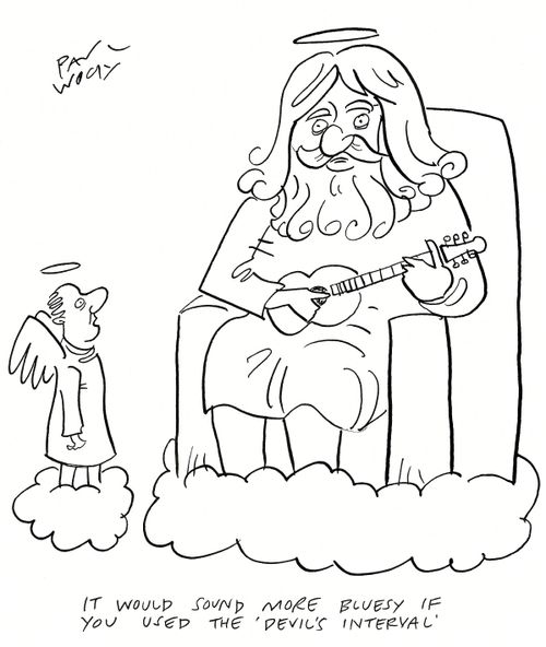 "It would sound more bluesy if you used the 'Devil's Interval'."