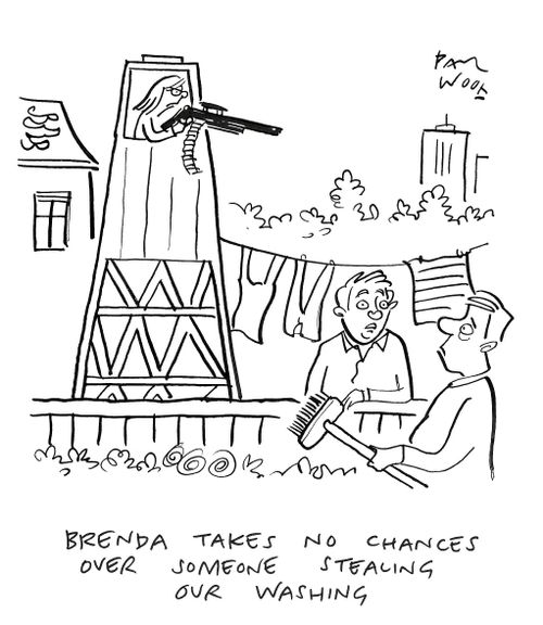"Brenda takes no chances over someone stealing our washing."