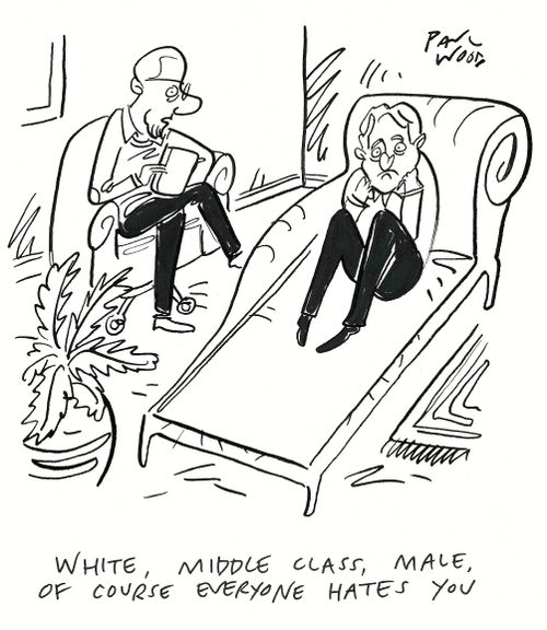 "White, middle class, male, of course everyone hates you."