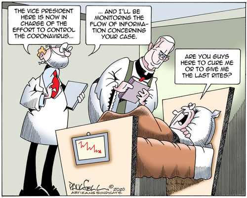 "THe vice president here is now in charge of the efforts to control the coronavirus. . "
