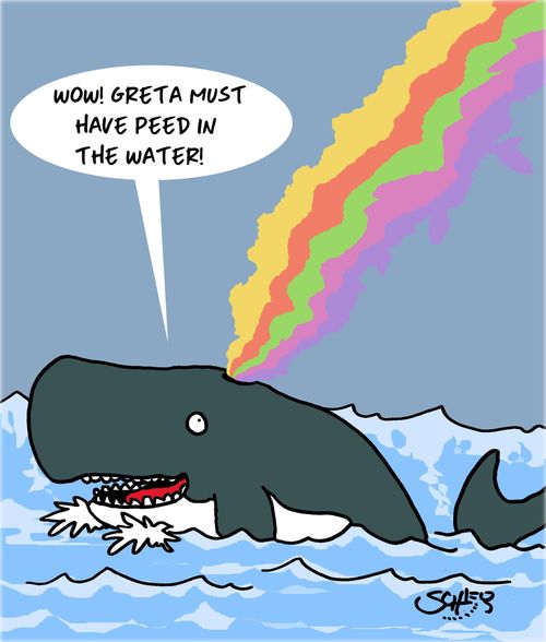 "Wow! Greta must have peed in the water!"