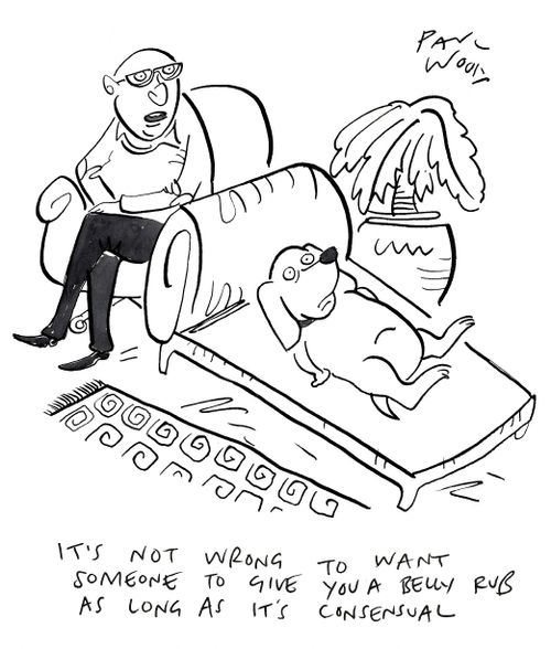 "It's not wrong to want someone to give you a belly rub as long as it's consensual."