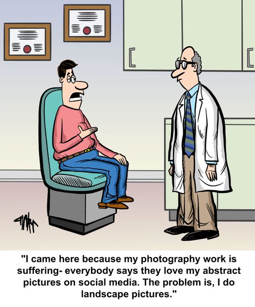 "I came here because my photography work is suffering - everybody on social media says they love my abstract pictures. The problem is, I do landscape pictures."