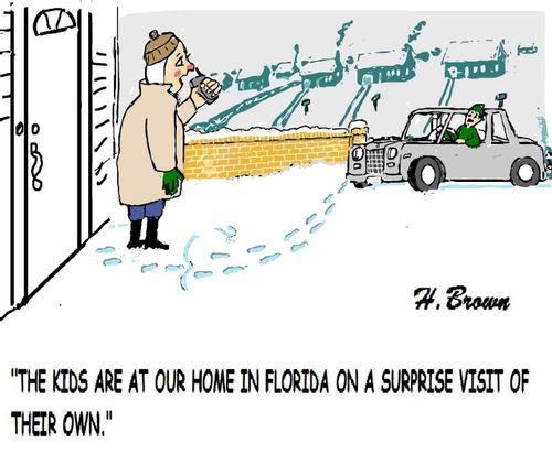 "The kids are at our home in Florida on a surprise visit of their own."