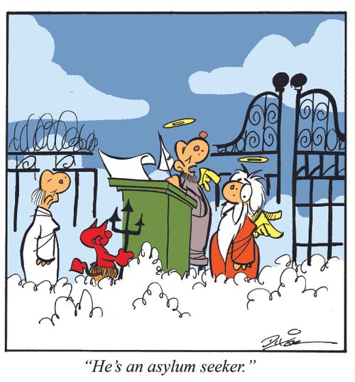 "He's an asylum seeker."