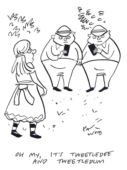"Oh my, it's Tweetledee and Tweetledum."