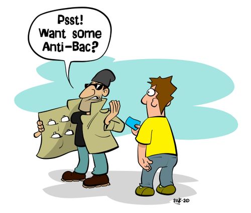 "Psst! Want some anti-bac!"