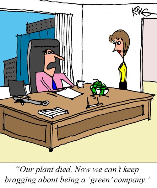 "Our plant diet. Now we can't keep bragging about being a 'green' company."