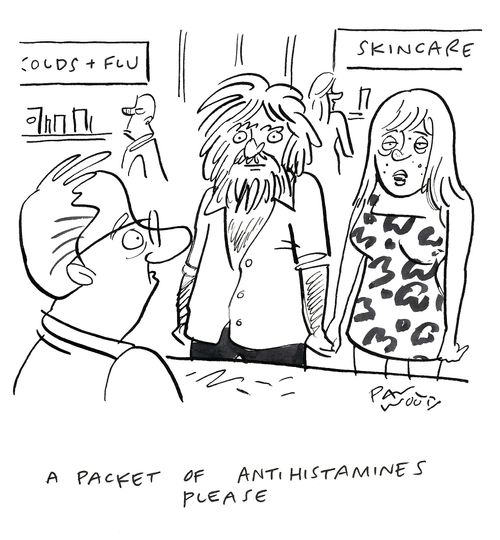 "A packet of antihistamines please."